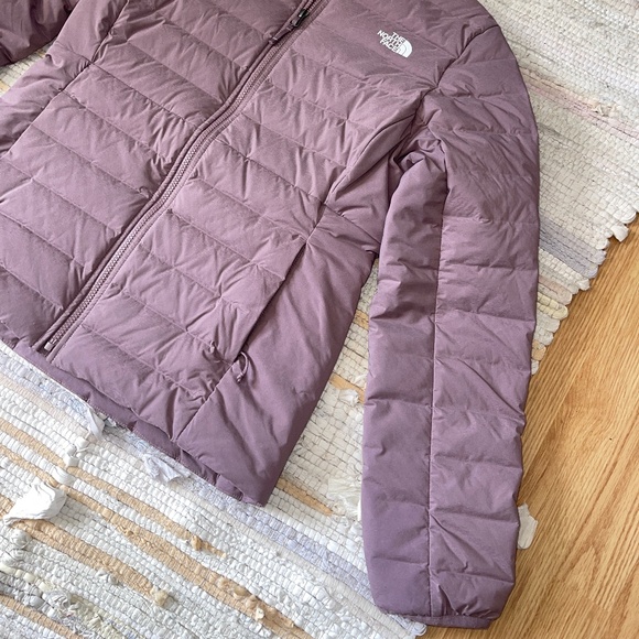 EUC The North Face Light Plum Belleview Stretch Down Puffer Jacket Size Medium - Picture 3 of 10